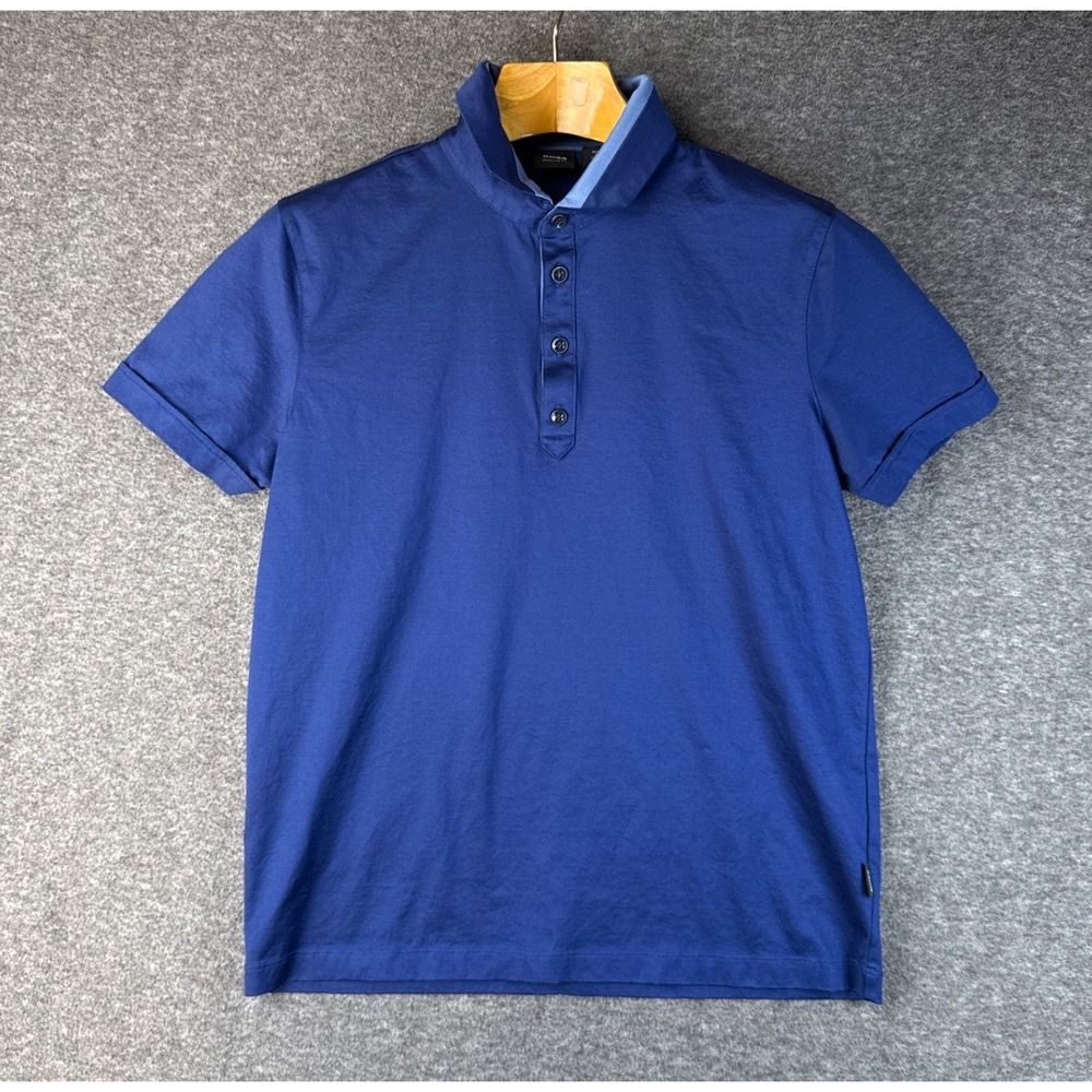 BOSS Hugo Boss‎ Regular Fit Blue Polo Shirt Short Sleeve Womens Size M Upscale